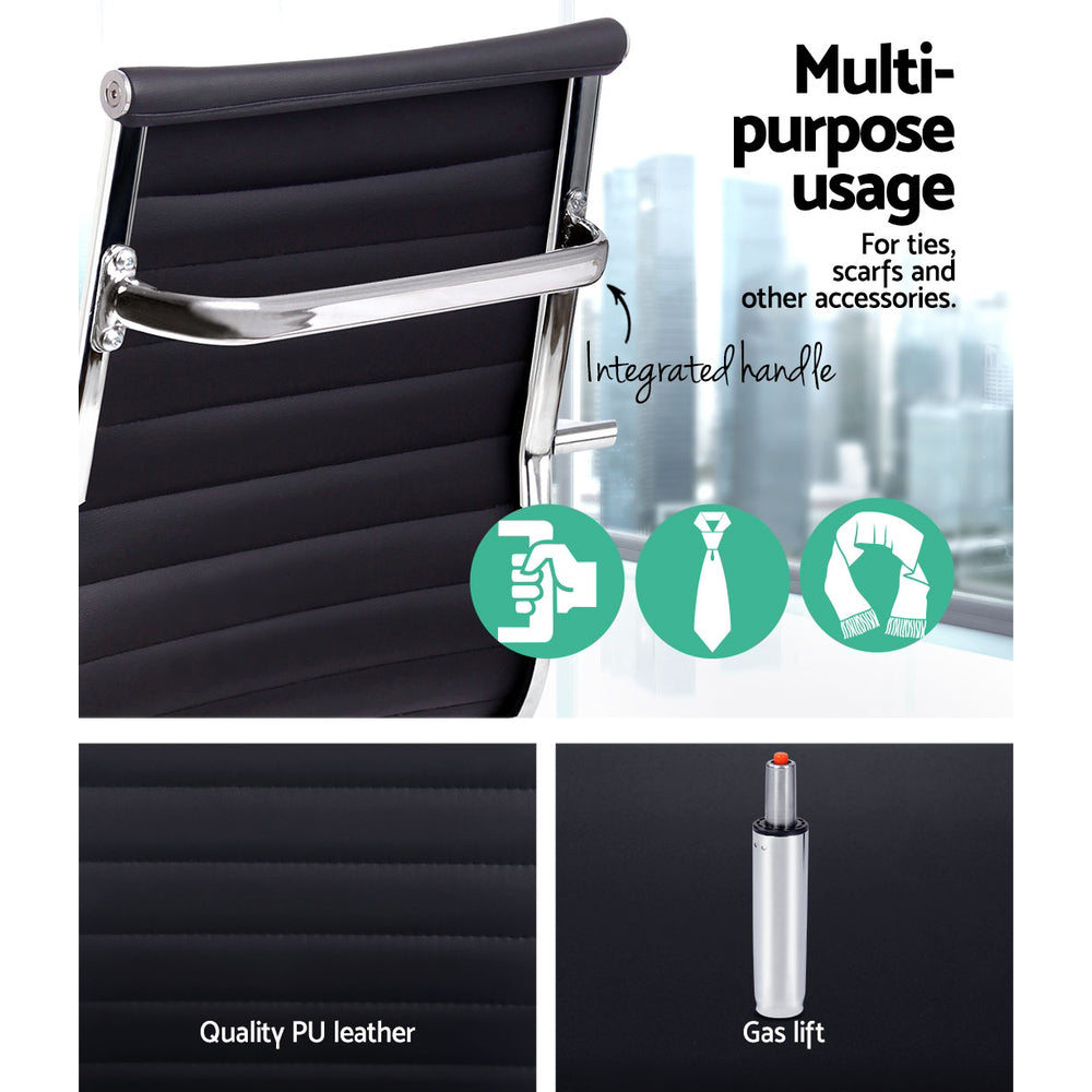 Office & Desk Chairs: Artiss Office Chair Conference Chairs PU Leather High Back Black