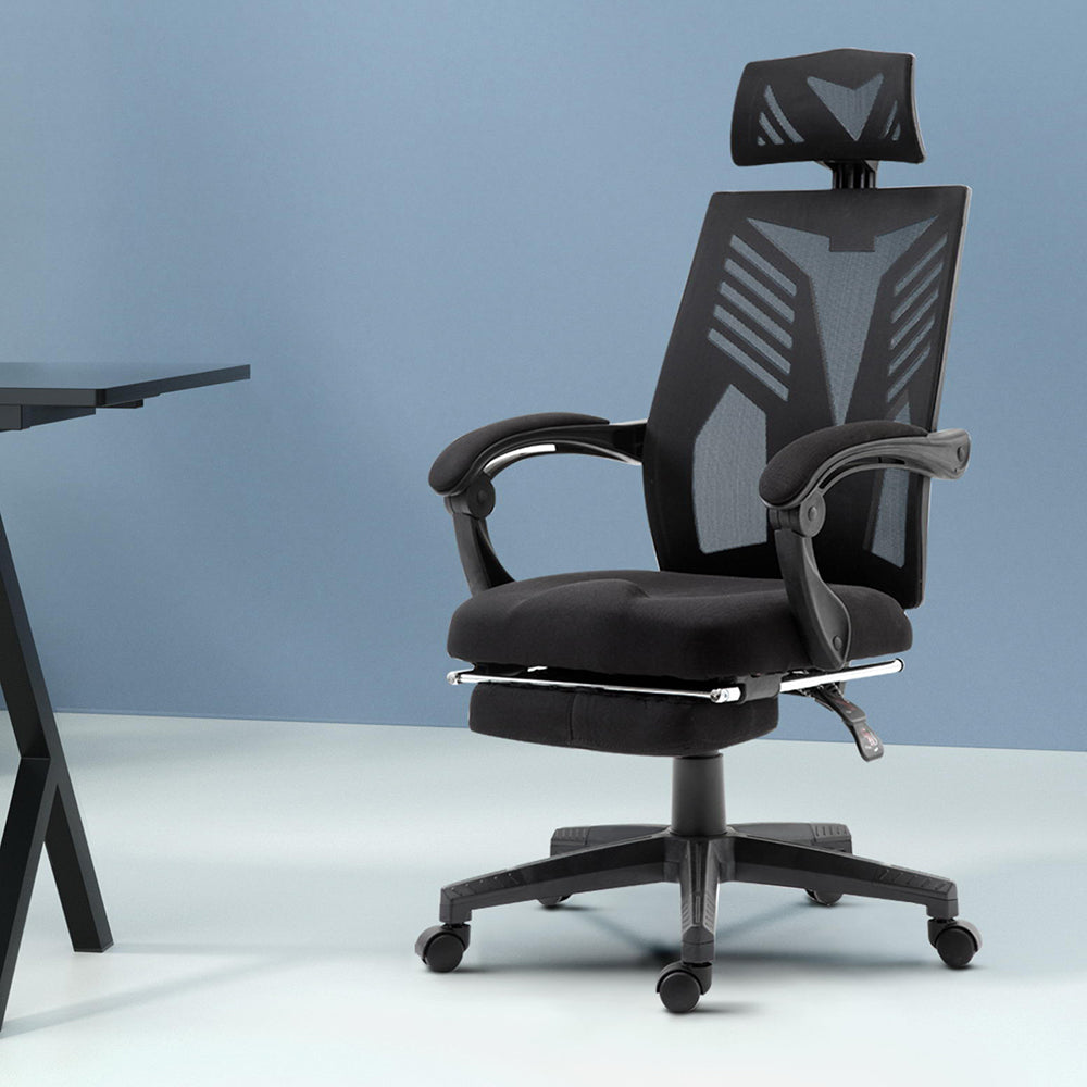 Office & Desk Chairs: Artiss Mesh Office Chair Recliner Black