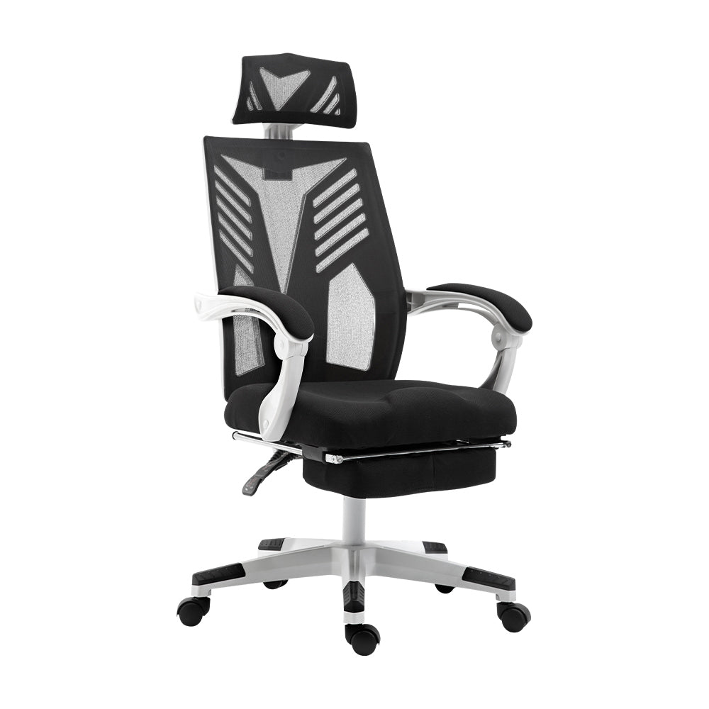 Office & Desk Chairs: Artiss Mesh Office Chair Recliner Black White
