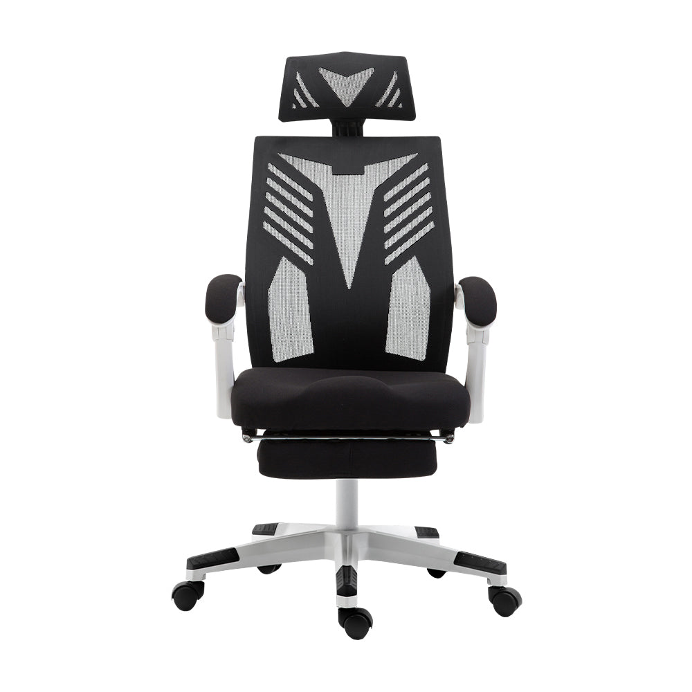 Office & Desk Chairs: Artiss Mesh Office Chair Recliner Black White