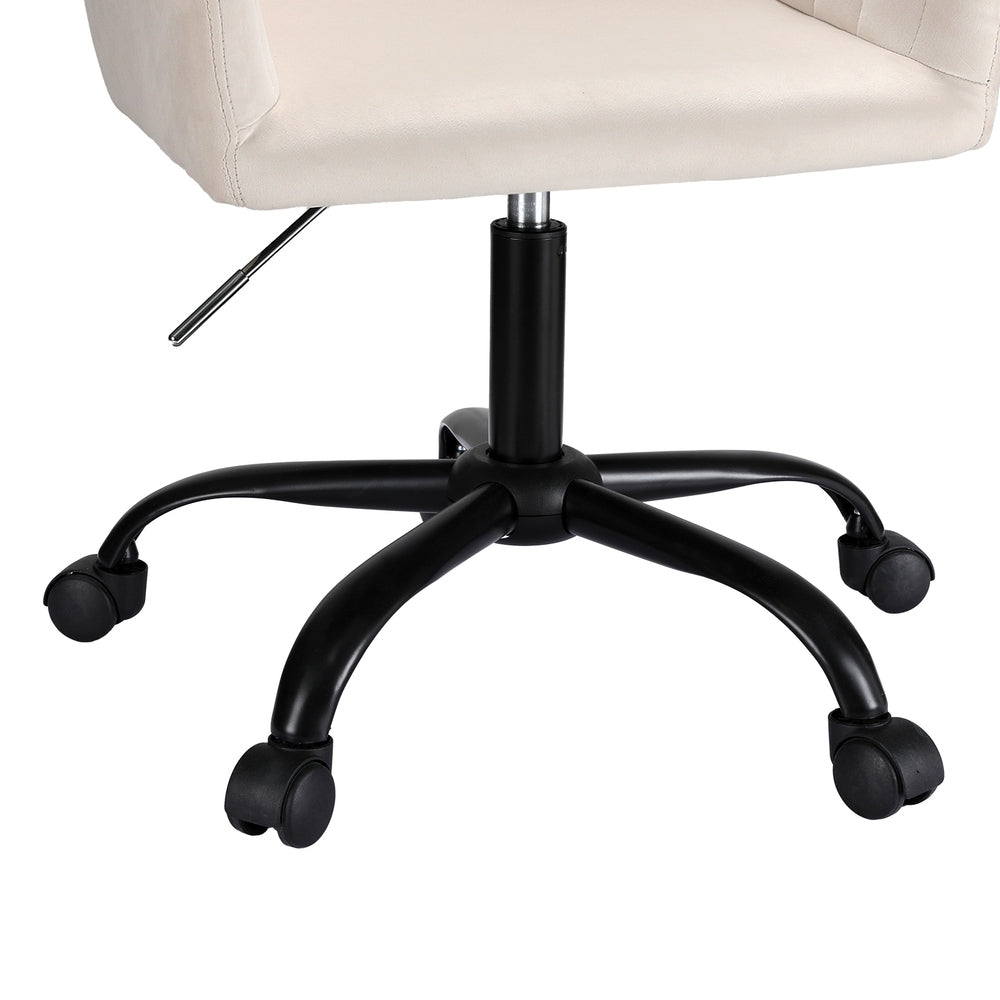 Office & Desk Chairs: Artiss Office Chair Velvet Seat Cream
