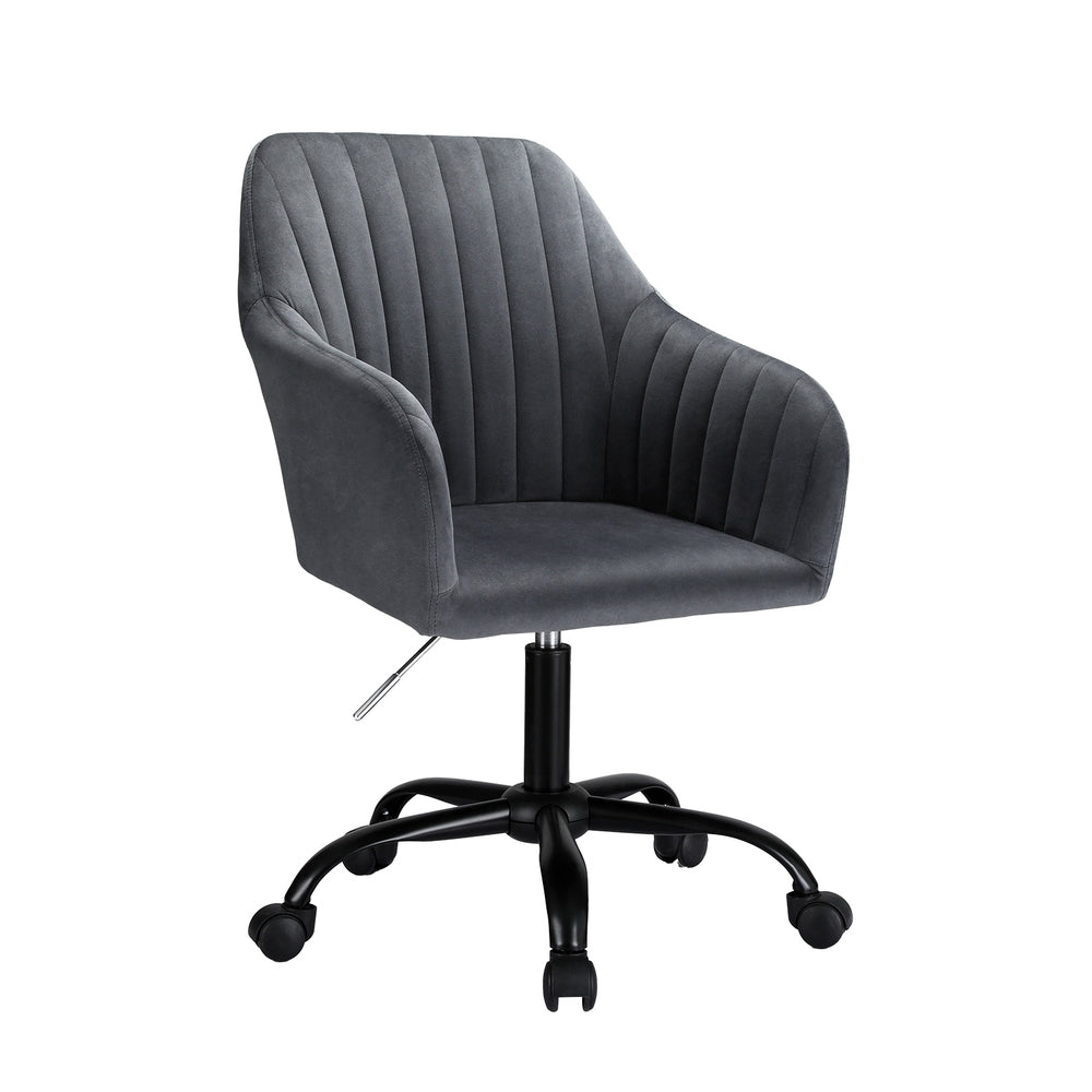 Office & Desk Chairs: Artiss Office Chair Velvet Seat Dark Grey