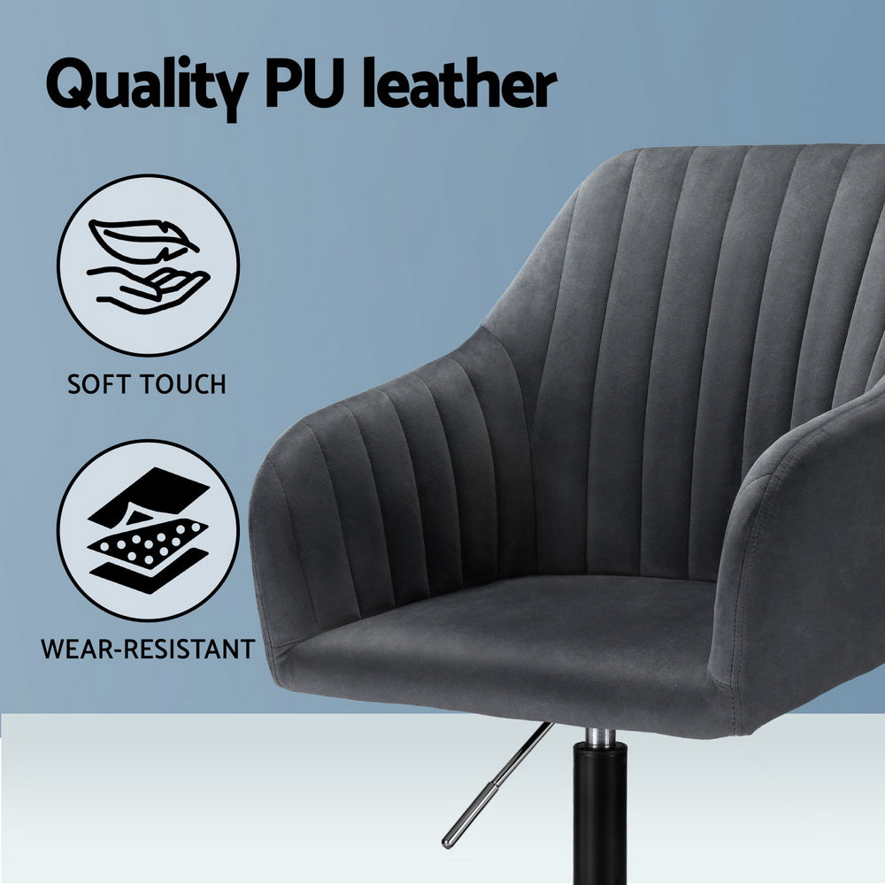 Office & Desk Chairs: Artiss Office Chair Velvet Seat Dark Grey