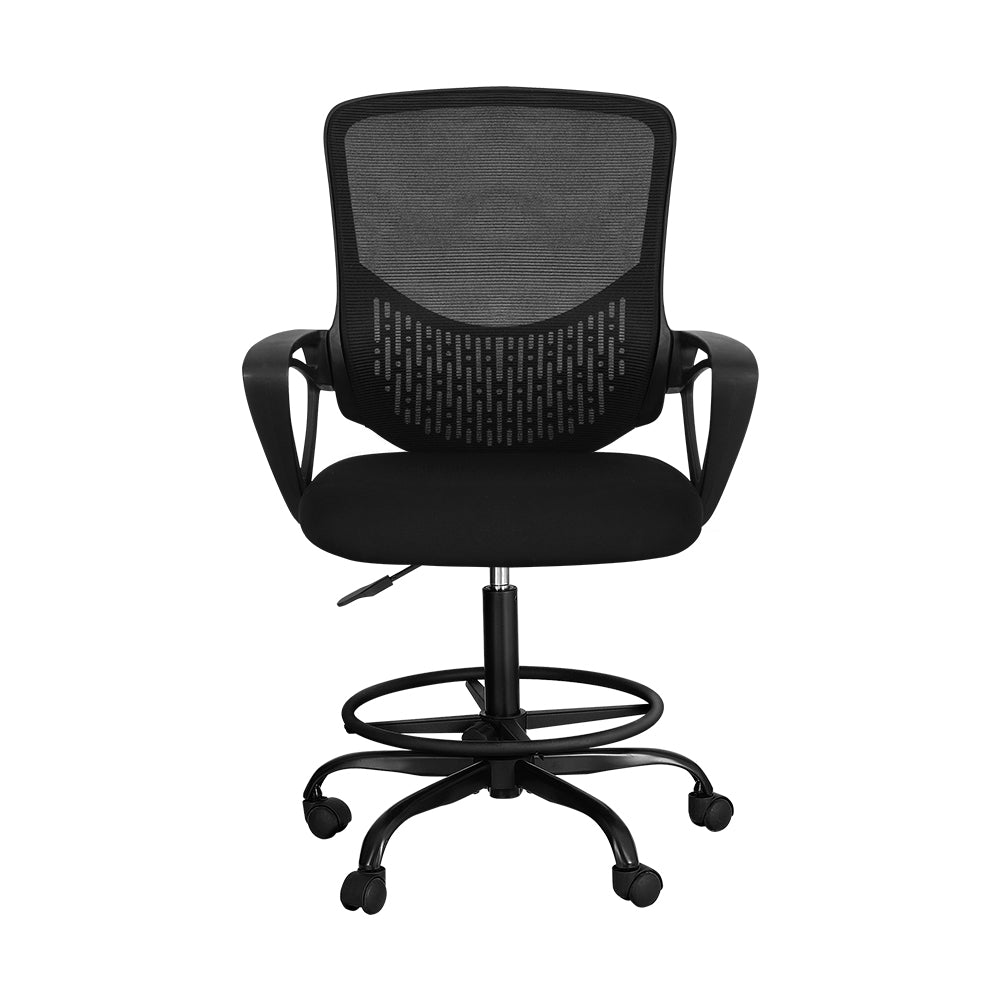 Office & Desk Chairs: Artiss Office Chair Drafting Stool Computer Standing Desk Mesh Chairs Black