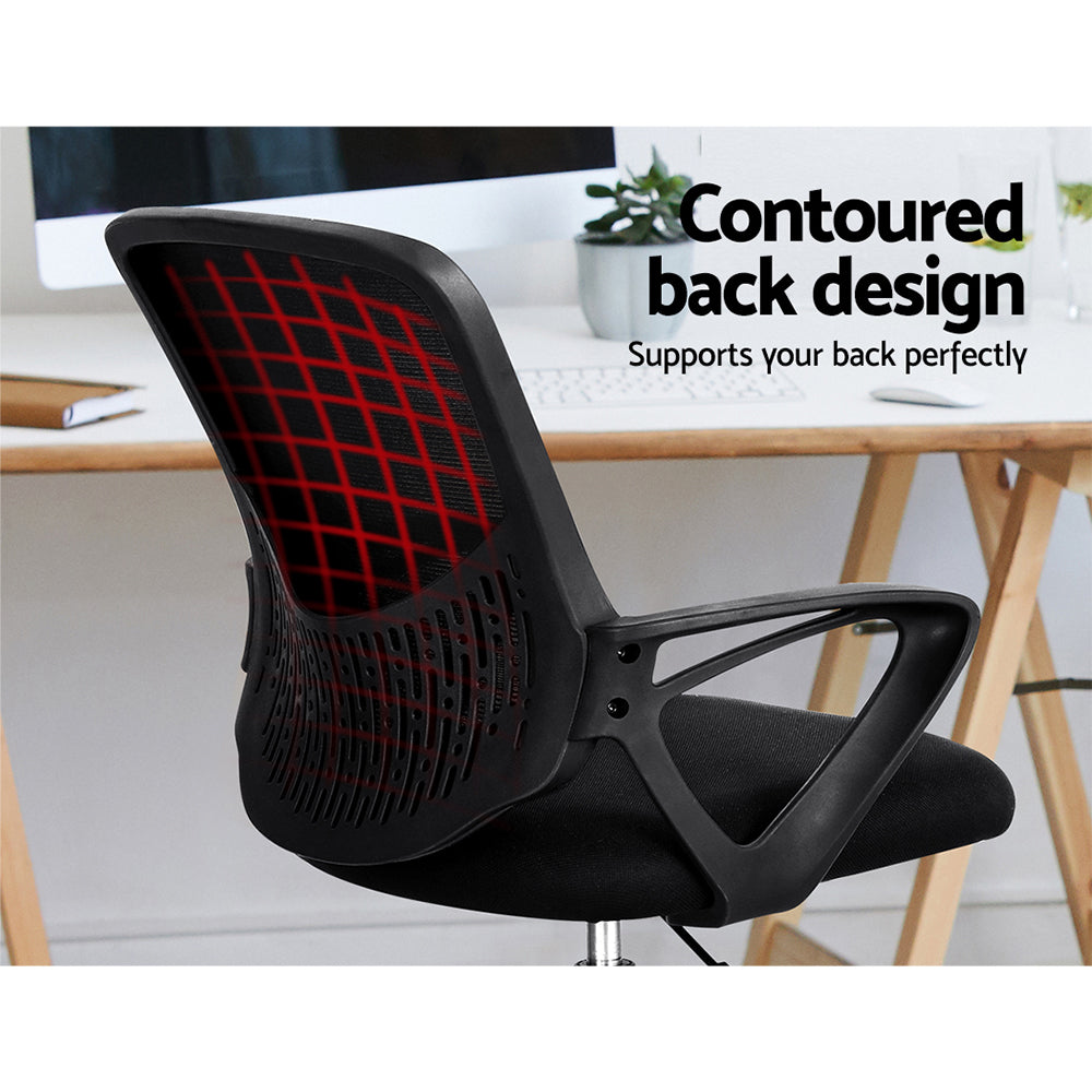 Office & Desk Chairs: Artiss Office Chair Drafting Stool Computer Standing Desk Mesh Chairs Black