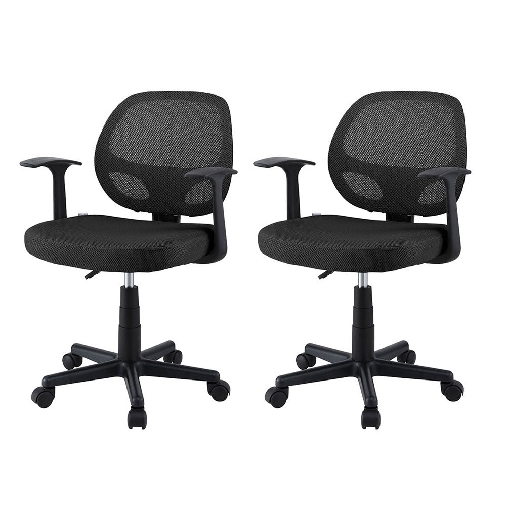 Office & Desk Chairs: Artiss 2x Mesh Office Chair Computer Gaming Desk Chairs Work Study Mid Back Black