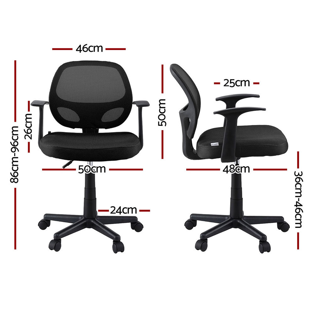 Office & Desk Chairs: Artiss 2x Mesh Office Chair Computer Gaming Desk Chairs Work Study Mid Back Black
