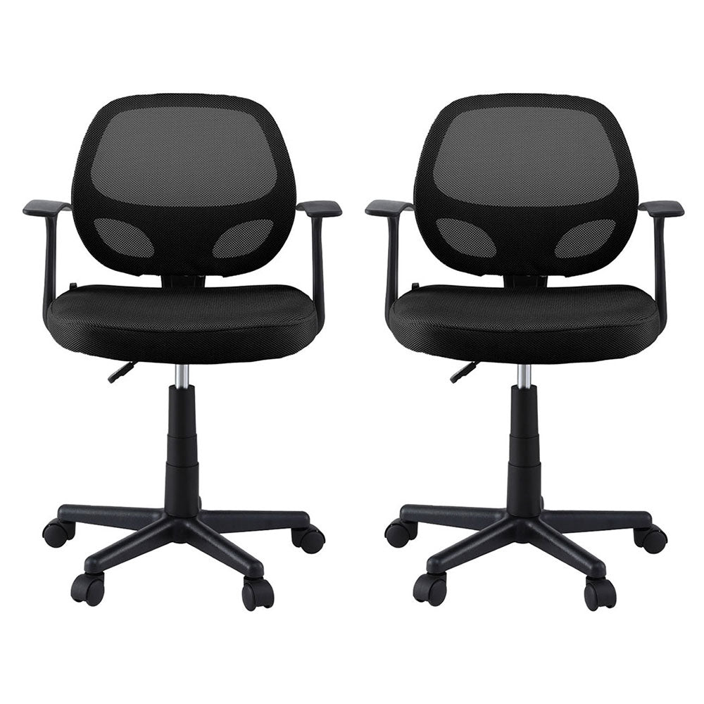 Office & Desk Chairs: Artiss 2x Mesh Office Chair Computer Gaming Desk Chairs Work Study Mid Back Black