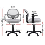 Artiss 2x Mesh Office Chair Computer Gaming Desk Chairs Work Study Mid Back Grey
