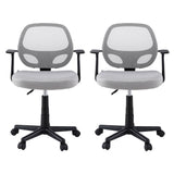 Artiss 2x Mesh Office Chair Computer Gaming Desk Chairs Work Study Mid Back Grey