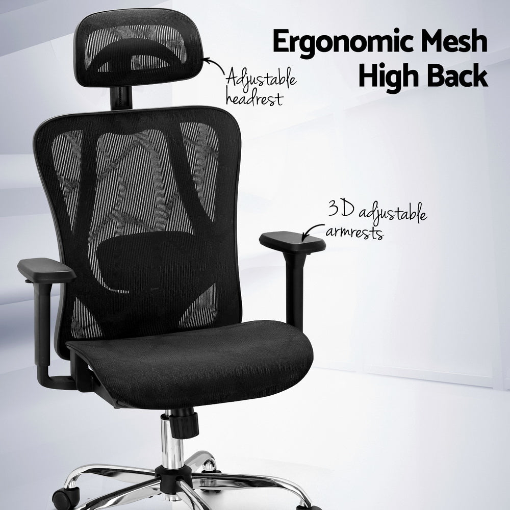 Office & Desk Chairs: Artiss Ergonomic Office Chair Recline Black