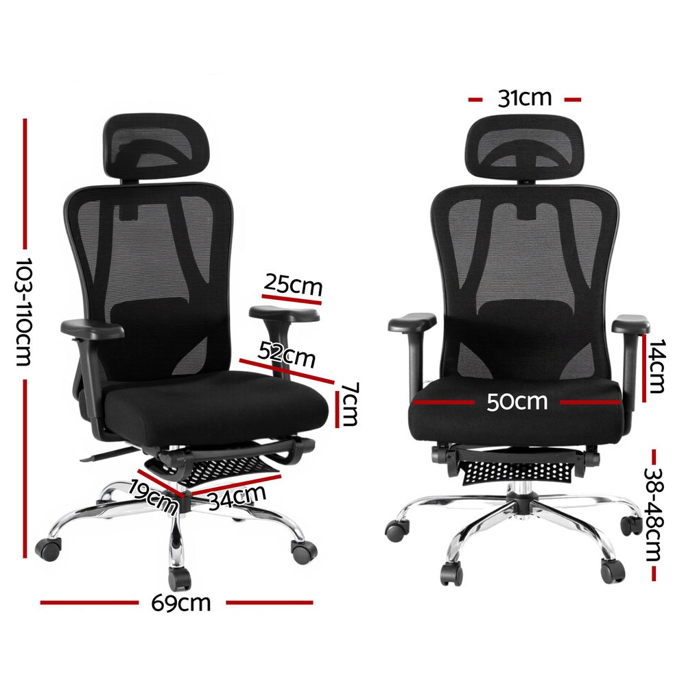 Office & Desk Chairs: Artiss Ergonomic Mesh Office Chair Black