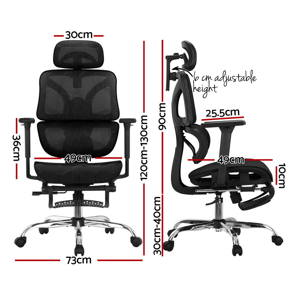 Office & Desk Chairs: Artiss Ergonomic Office Chair Footrest Black