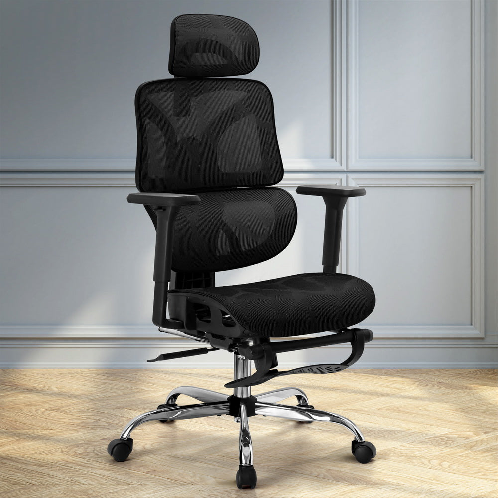 Office & Desk Chairs: Artiss Ergonomic Office Chair Footrest Black