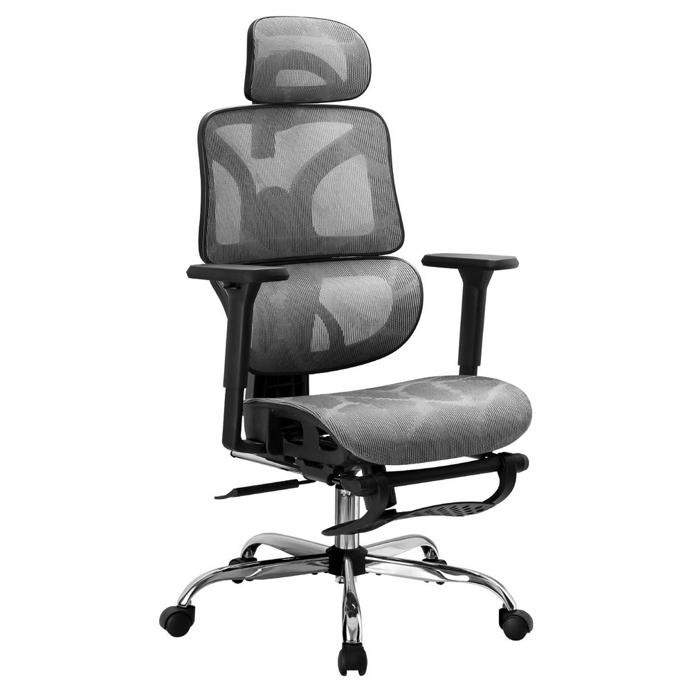 Office & Desk Chairs: Artiss Ergonomic Office Chair Footrest Grey