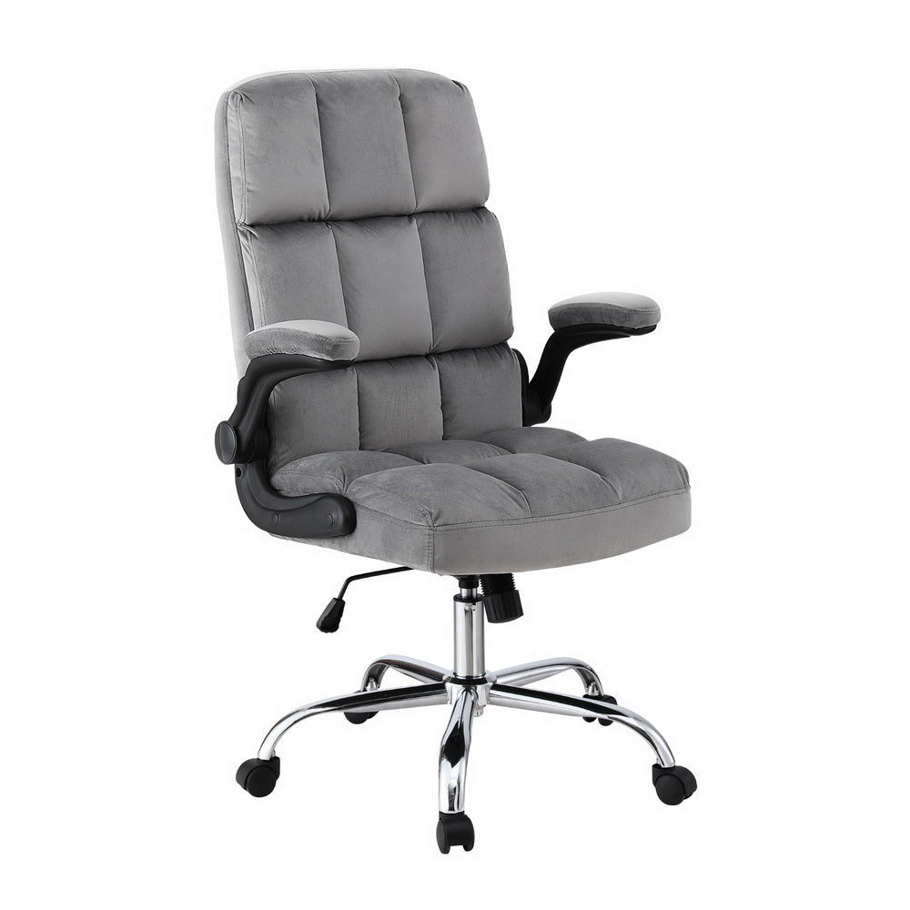 Office & Desk Chairs: Artiss Office Chair Velvet Seat Racing Gaming Computer Desk Chairs Armrest Grey