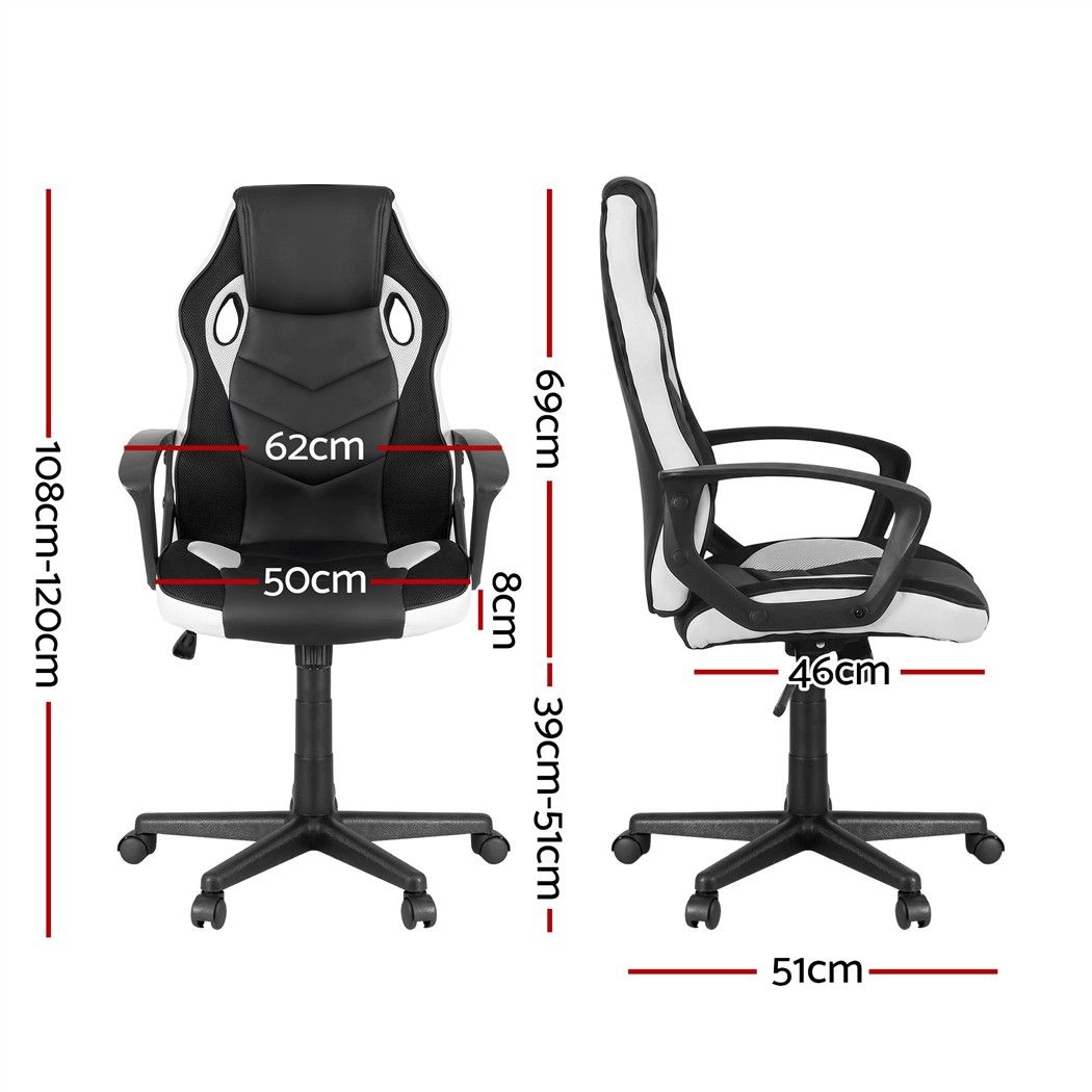 Astiss Gaming Office Chair Desk Racing Computer Chairs Executive Home Black & White