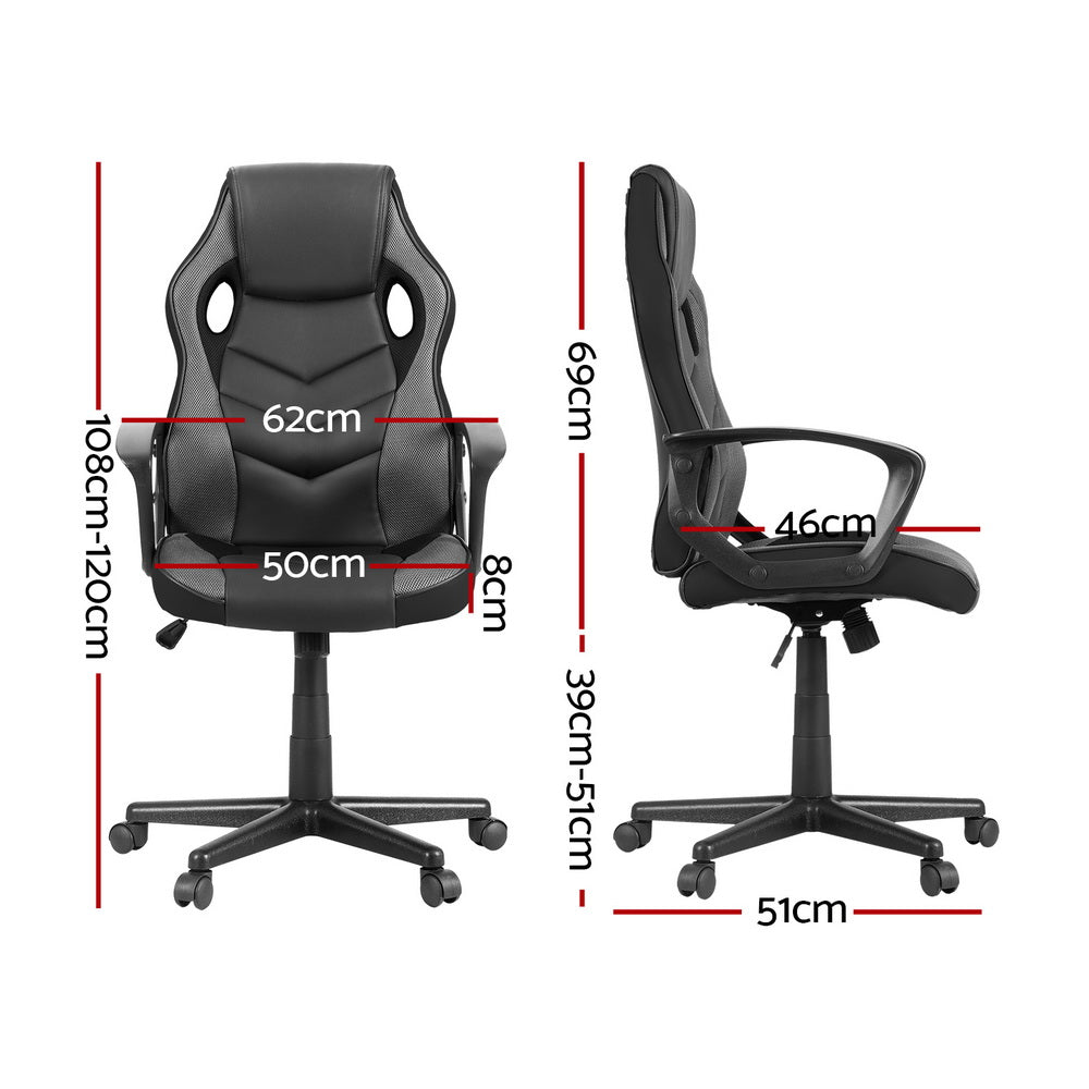 Office & Desk Chairs: Artiss Gaming Office Chair Computer Chairs Grey