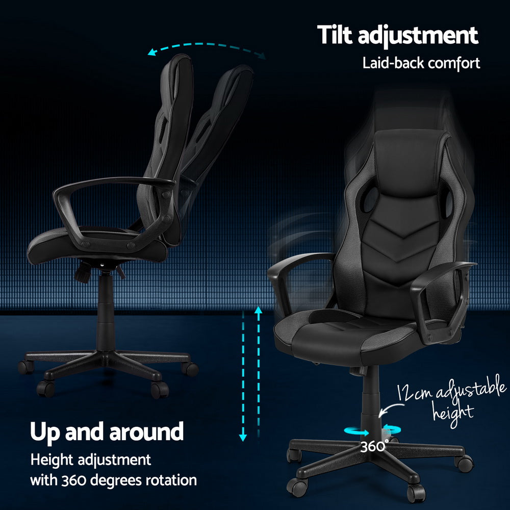 Office & Desk Chairs: Artiss Gaming Office Chair Computer Chairs Grey
