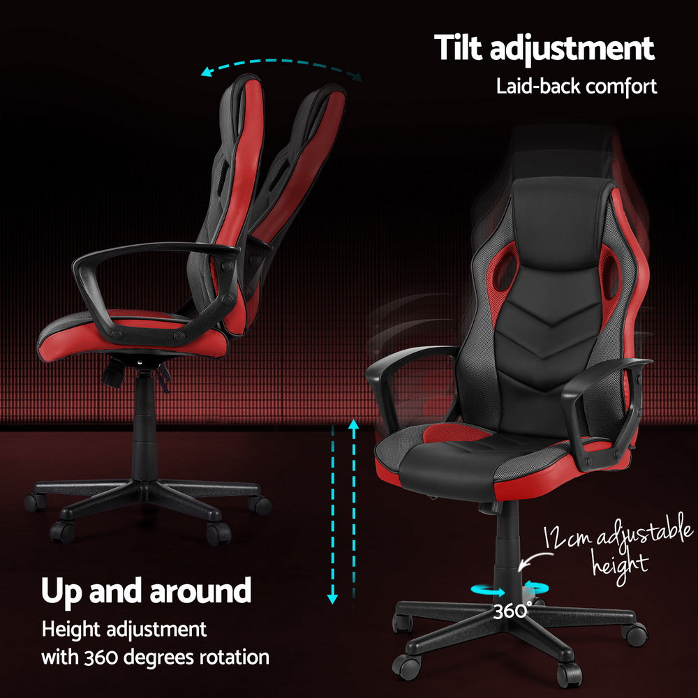Office & Desk Chairs: Artiss Gaming Office Chair Computer Chairs Red