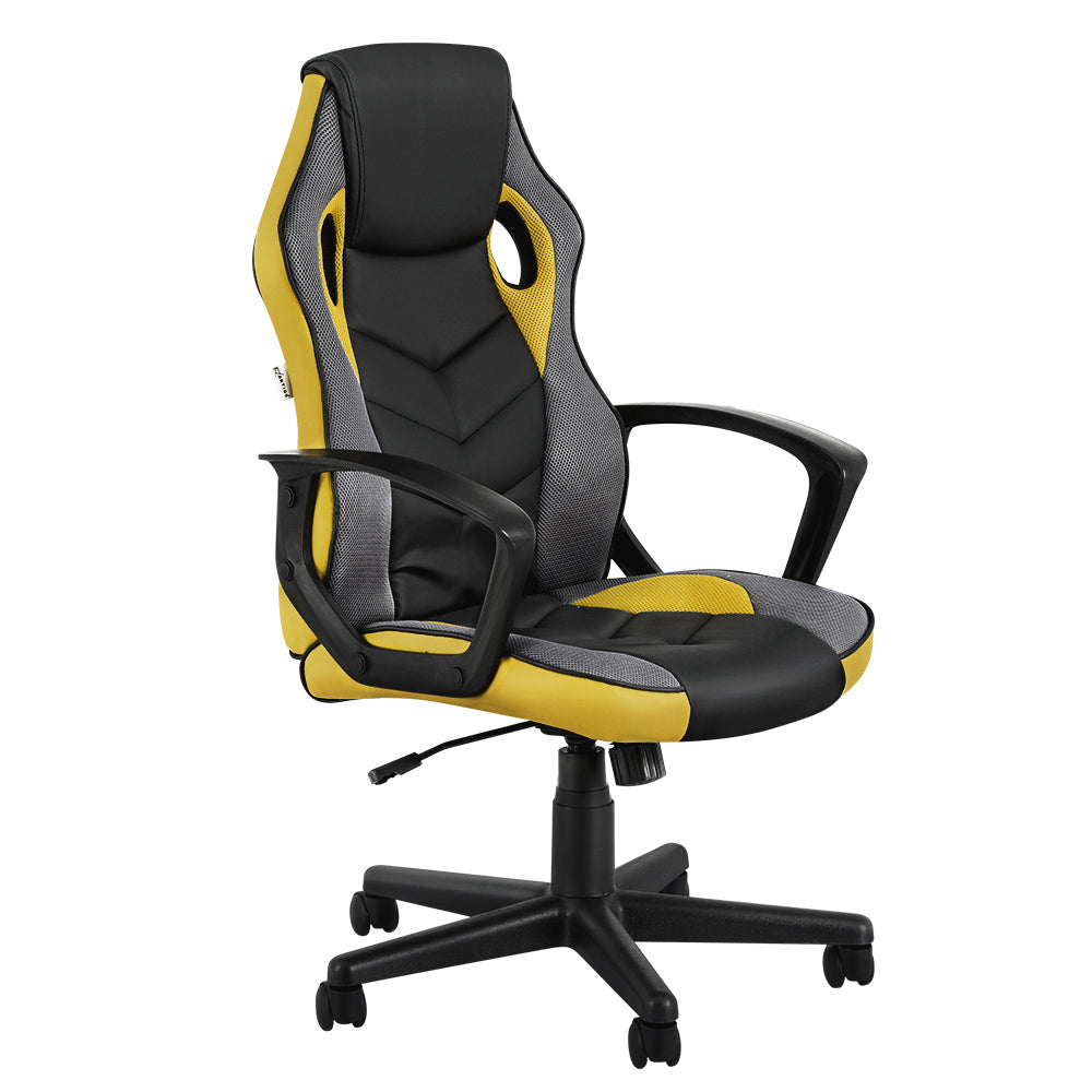Office & Desk Chairs: Artiss Gaming Office Chair Computer Executive Racing Chairs High Back Yellow