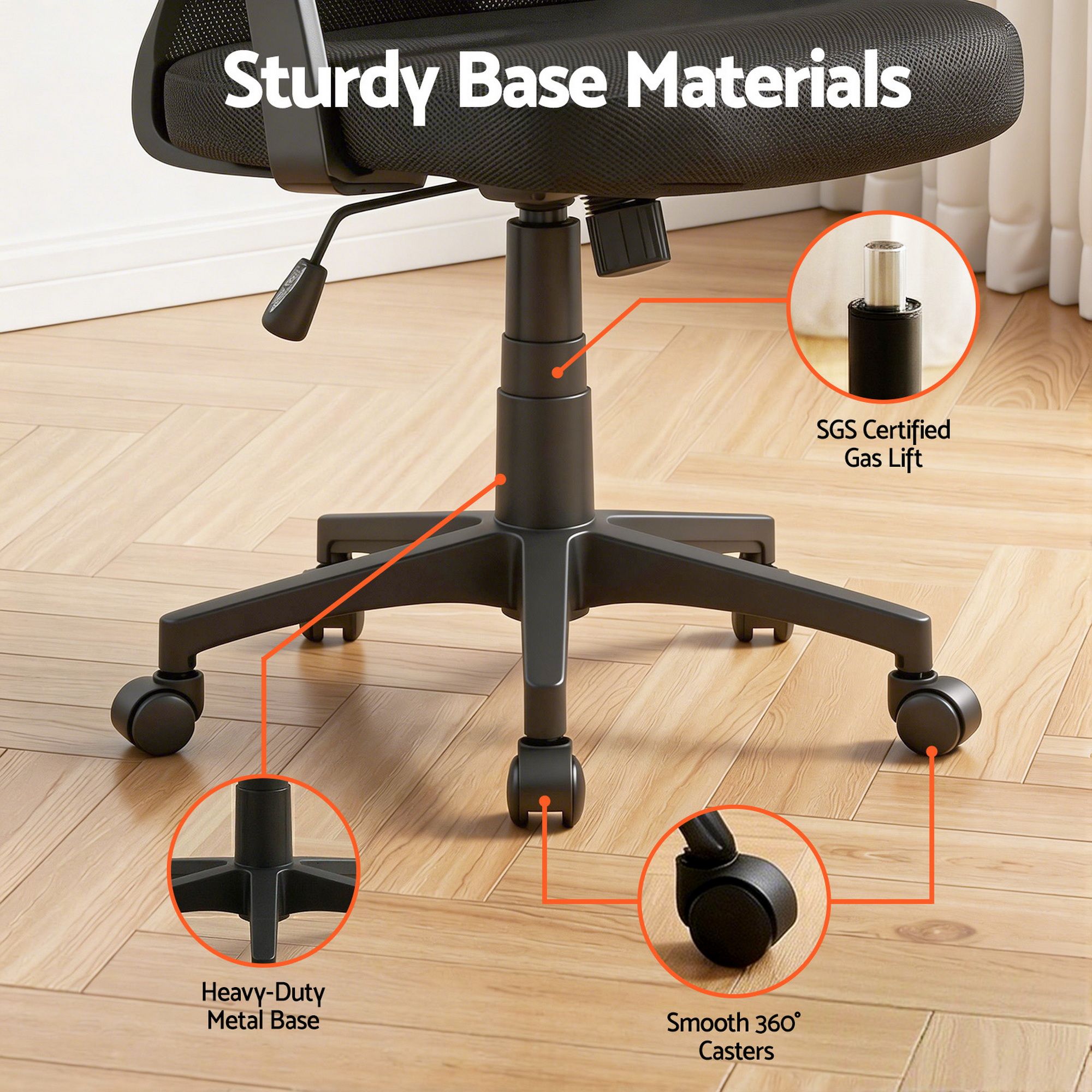 Office & Desk Chairs: Artiss Mesh Office Chair Mid Back Black