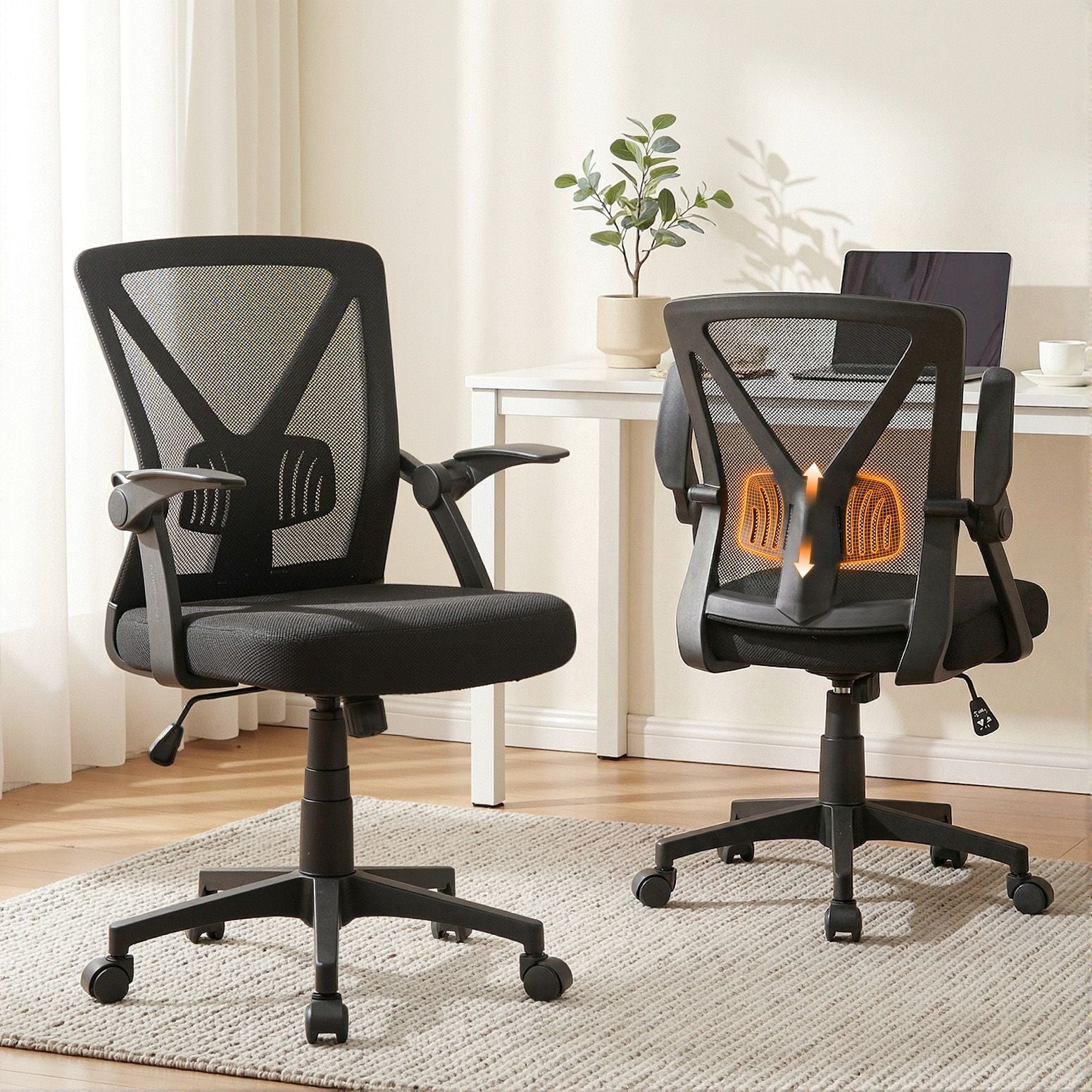 Office & Desk Chairs: Artiss Mesh Office Chair Mid Back Black
