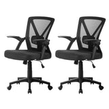 Office & Desk Chairs: Artiss 2x Mesh Office Chair Mid Back Black