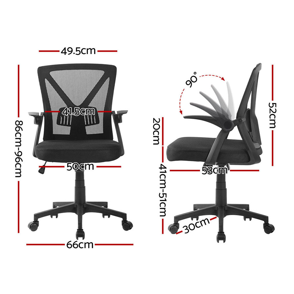 Office & Desk Chairs: Artiss 2x Mesh Office Chair Mid Back Black