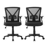 Office & Desk Chairs: Artiss 2x Mesh Office Chair Mid Back Black