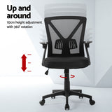 Office & Desk Chairs: Artiss 2x Mesh Office Chair Mid Back Black