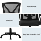 Office & Desk Chairs: Artiss 2x Mesh Office Chair Mid Back Black