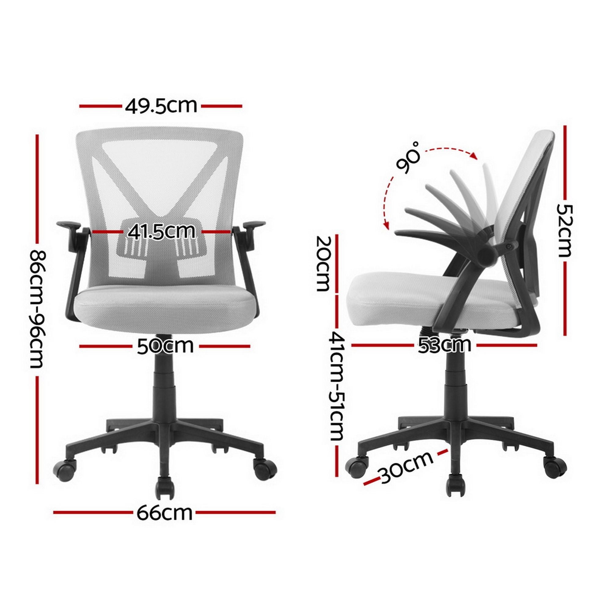 Office & Desk Chairs: Artiss Mesh Office Chair Mid Back Grey