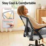 Office & Desk Chairs: Artiss Mesh Office Chair Mid Back Grey