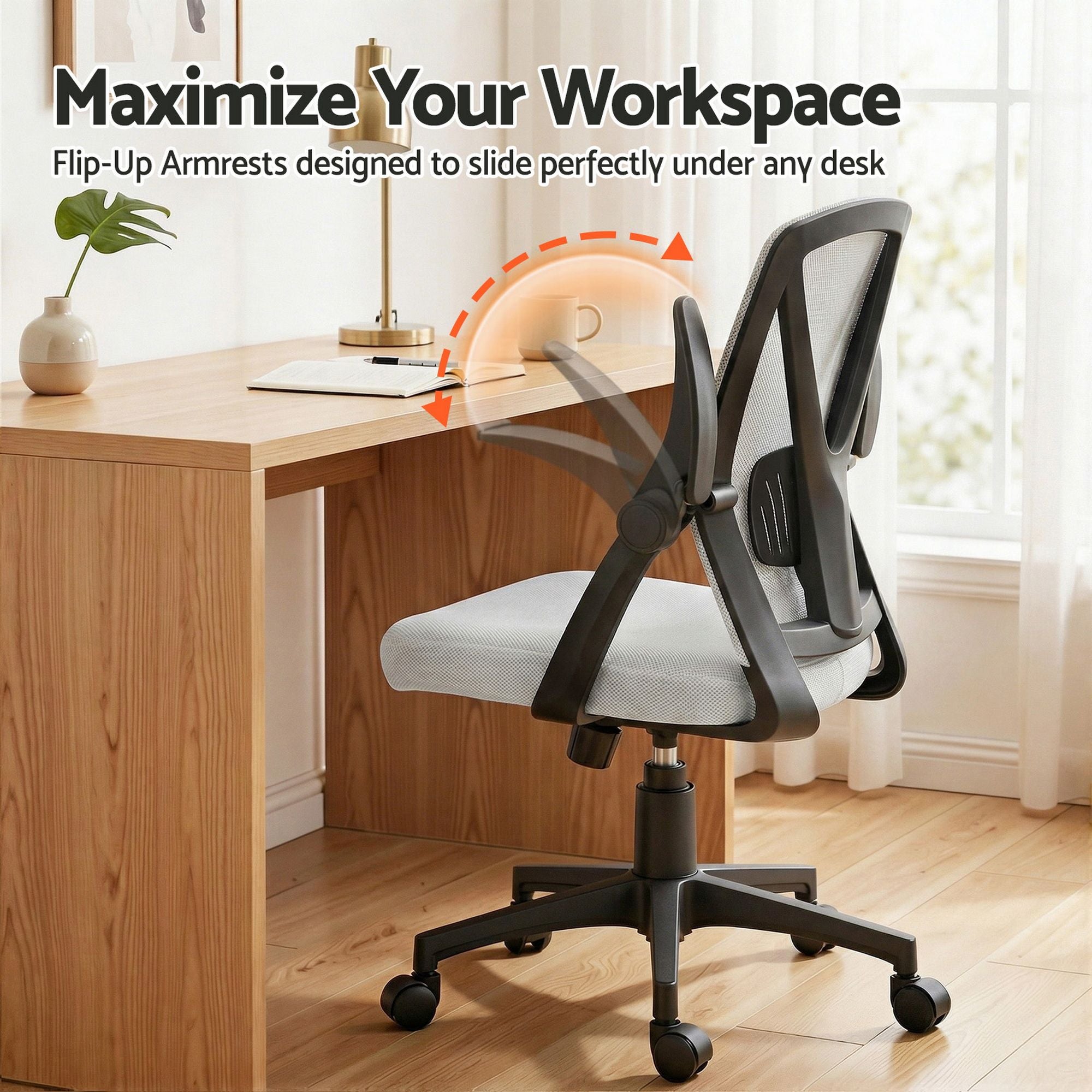 Office & Desk Chairs: Artiss Mesh Office Chair Mid Back Grey