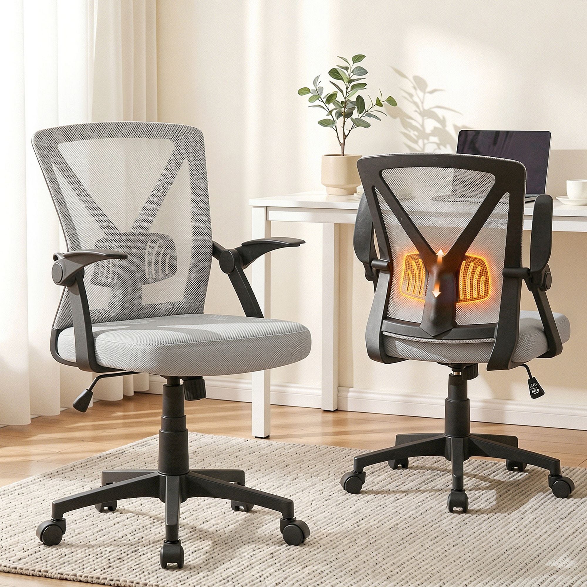 Office & Desk Chairs: Artiss Mesh Office Chair Mid Back Grey