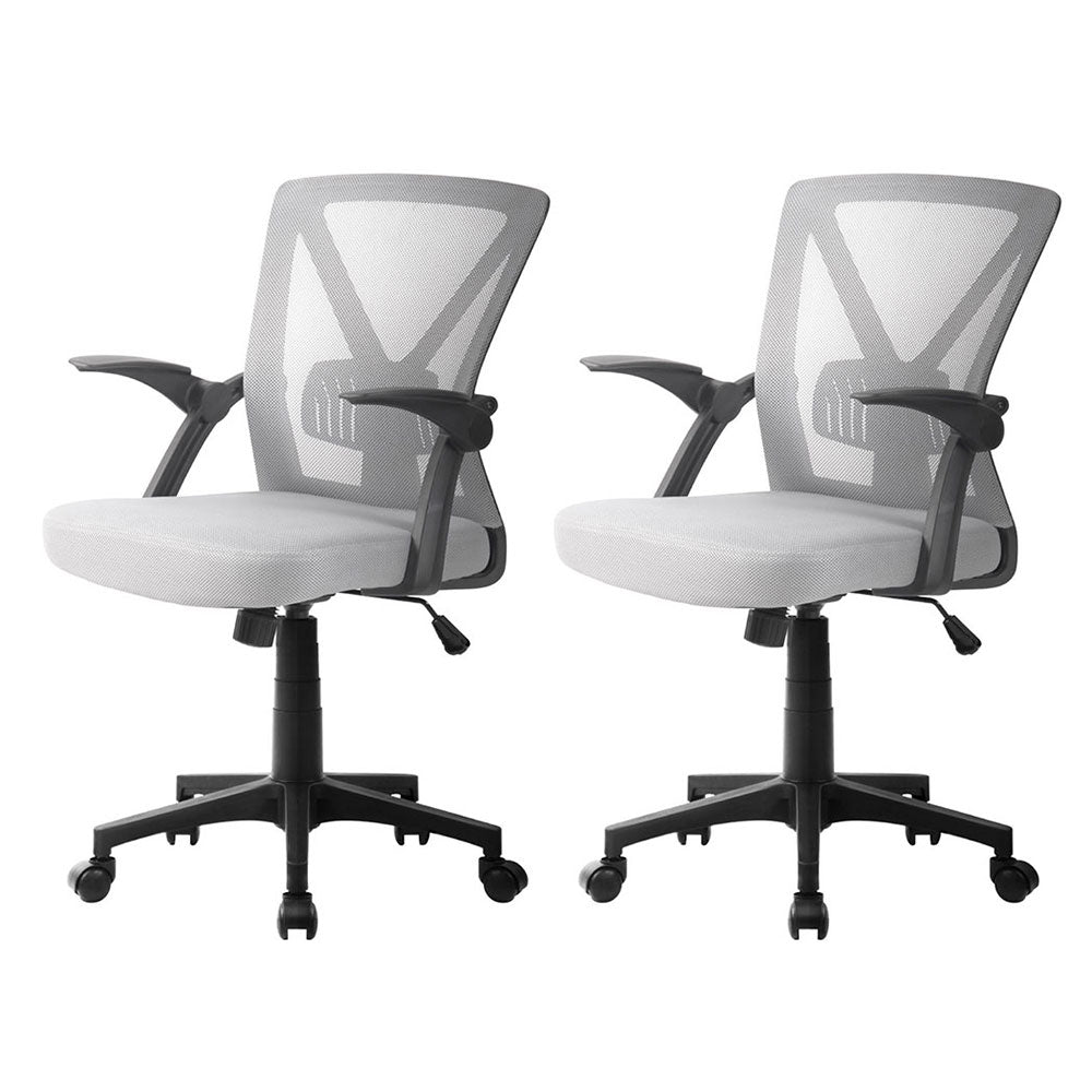 Office & Desk Chairs: Artiss 2x Mesh Office Chair Mid Back Grey