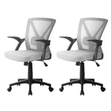 Office & Desk Chairs: Artiss 2x Mesh Office Chair Mid Back Grey