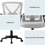 Office & Desk Chairs: Artiss 2x Mesh Office Chair Mid Back Grey