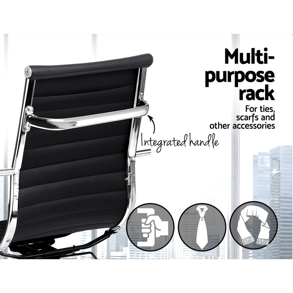 Office & Desk Chairs: Artiss Office Chair Drafting Stool Leather Chairs Black