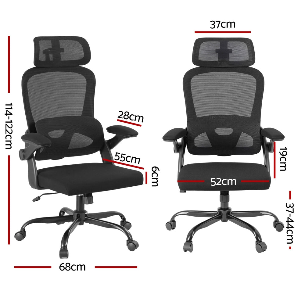 Office & Desk Chairs: Artiss Ergonomic Office Chair Mesh Chairs Black
