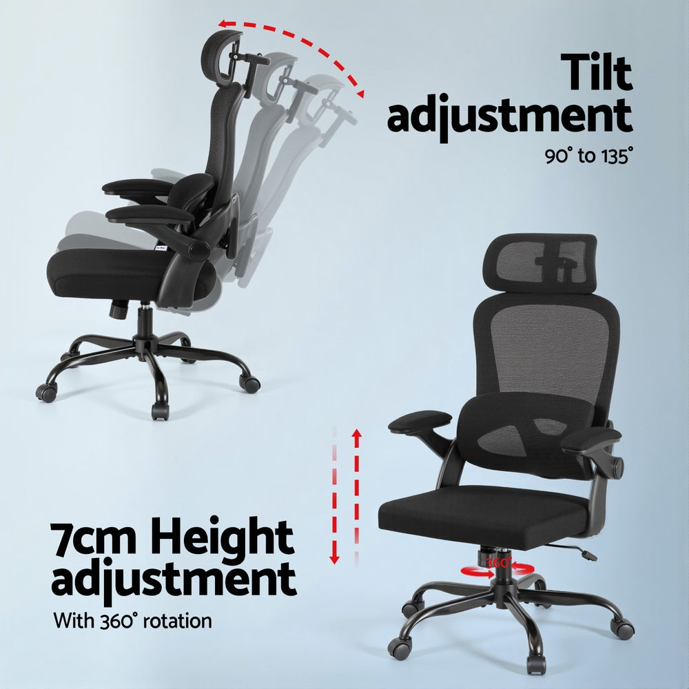 Office & Desk Chairs: Artiss Ergonomic Office Chair Mesh Chairs Black