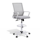 Artiss Office Chair Drafting Chairs Stool Computer Desk Studios Mesh White