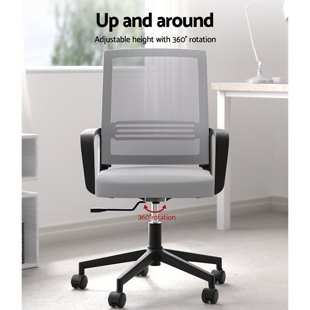 Office & Desk Chairs: Artiss Mesh Office Chair Computer Gaming Desk Chairs Work Study Mid Back Grey