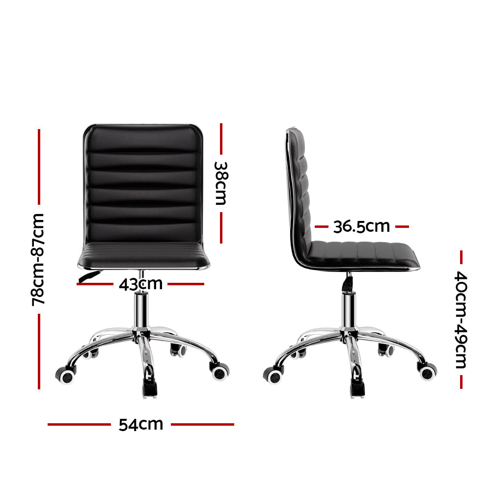 Office & Desk Chairs: Artiss Office Chair Conference Chairs PU Leather Low Back Black