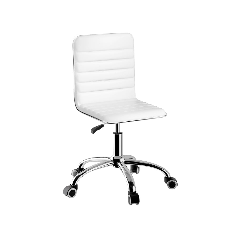 Office & Desk Chairs: Artiss Office Chair Conference Chairs PU Leather Low Back White