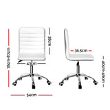 Artiss Office Chair Conference Chairs PU Leather Low Back White