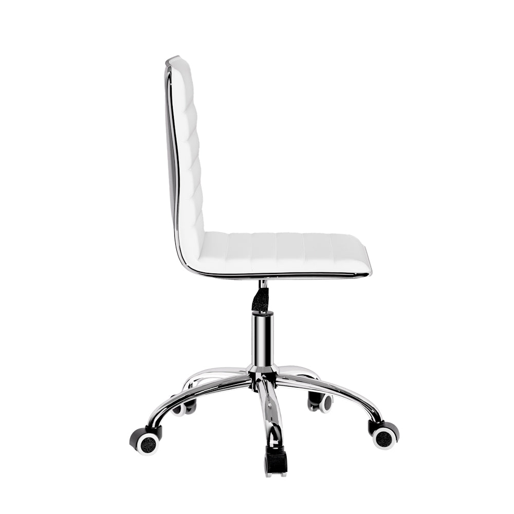 Office & Desk Chairs: Artiss Office Chair Conference Chairs PU Leather Low Back White