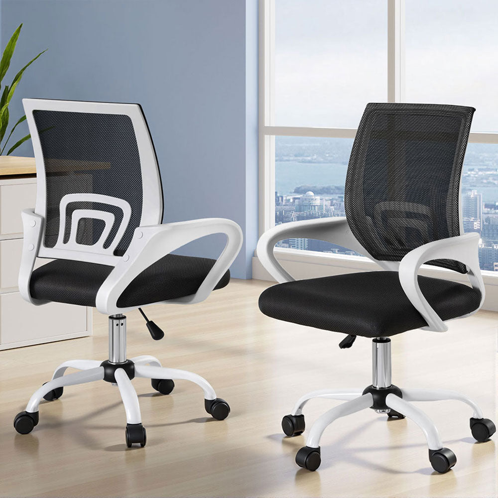 Office & Desk Chairs: Artiss 2x Office Chair Mesh Computer Gaming Desk Chairs Work Study Mid Back