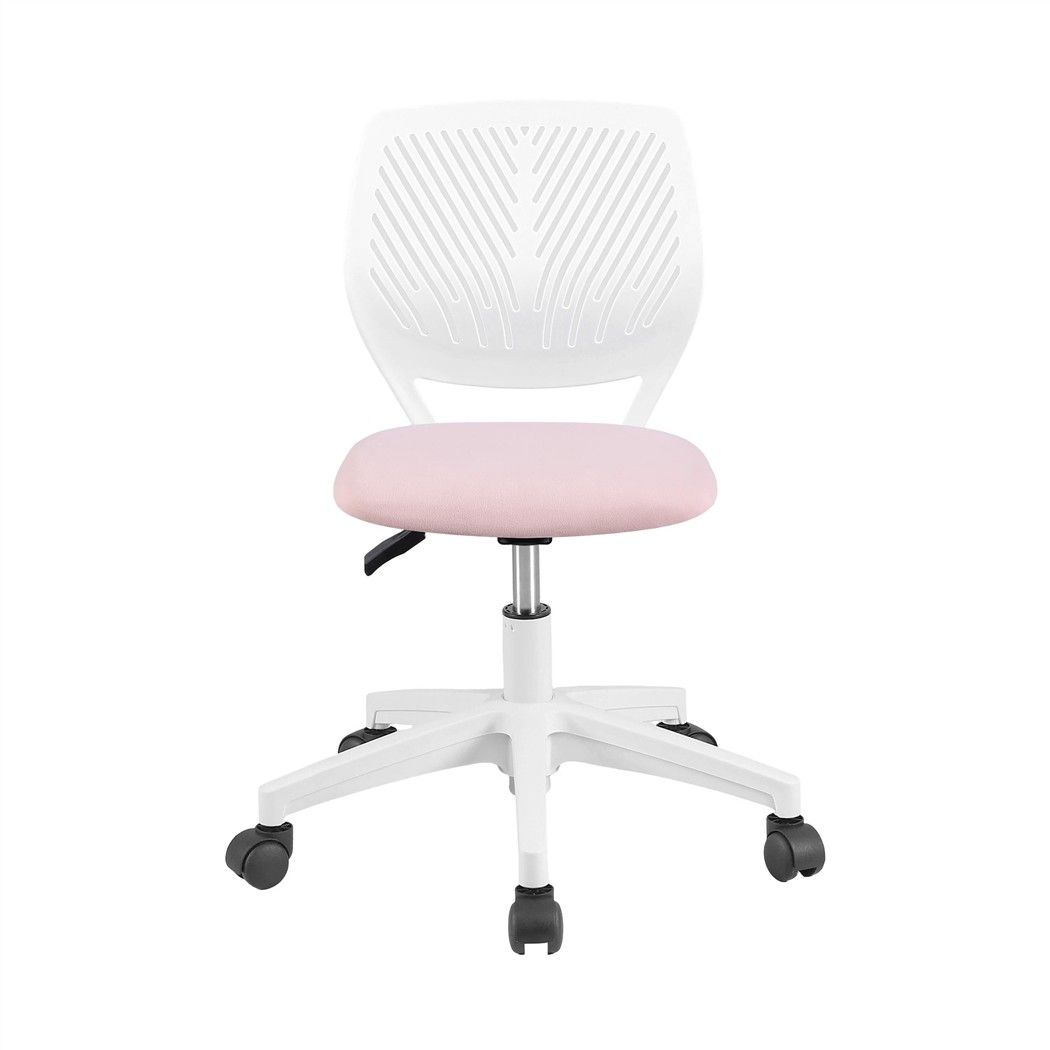 Artiss Ergonomic Office Chair Armless Study Chair Height Adjustable for Girls Boys Teens Pink